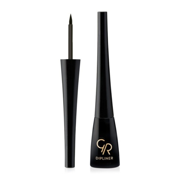 Golden Rose Dipliner Liquid Πινέλο Eye Liner Black 5gr